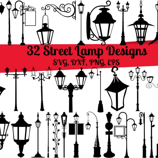 32 Street Lamp SVG Bundle, Street Lights svg, Street Lamp dxf, Street Lamp png, Street Lamp eps, Street Lamp vector, Street Lamp cut files