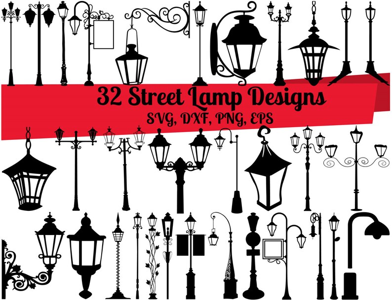 32 Street Lamp SVG Bundle, Street Lights svg, Street Lamp dxf, Street Lamp png, Street Lamp eps, Street Lamp vector, Street Lamp cut files image 1