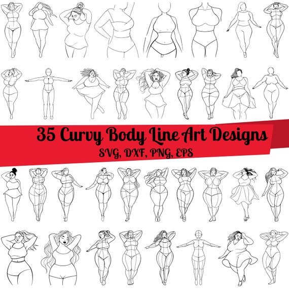 35 Curvy Body SVG Bundle, Curvy Body Dxf, Curvy Body Png, Curvy
