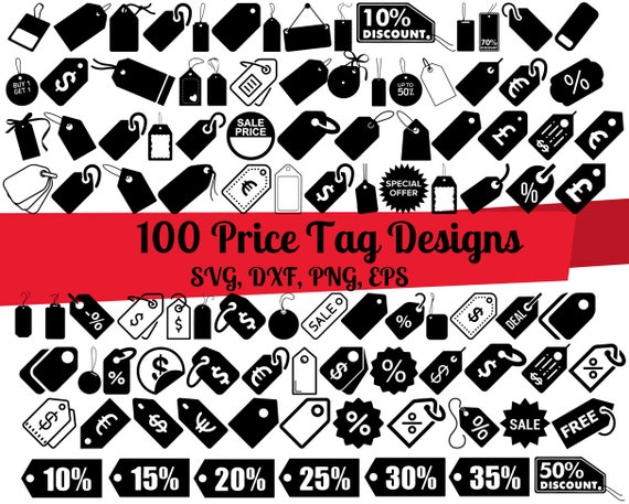 Buy 100 Price Tag SVG Bundle, Price Tag Dxf, Price Tag Png, Price