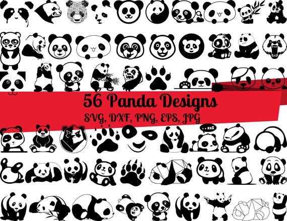 Download 56 Panda Svg Bundle Panda Bear Svg Panda Dxf Panda Png Etsy