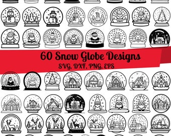 60 Snow Globe SVG Bundle,Christmas Globe svg, Snow Globe dxf, Snow Globe png, Snow Globe eps, Xmas Decorations svg, Christmas Decor svg