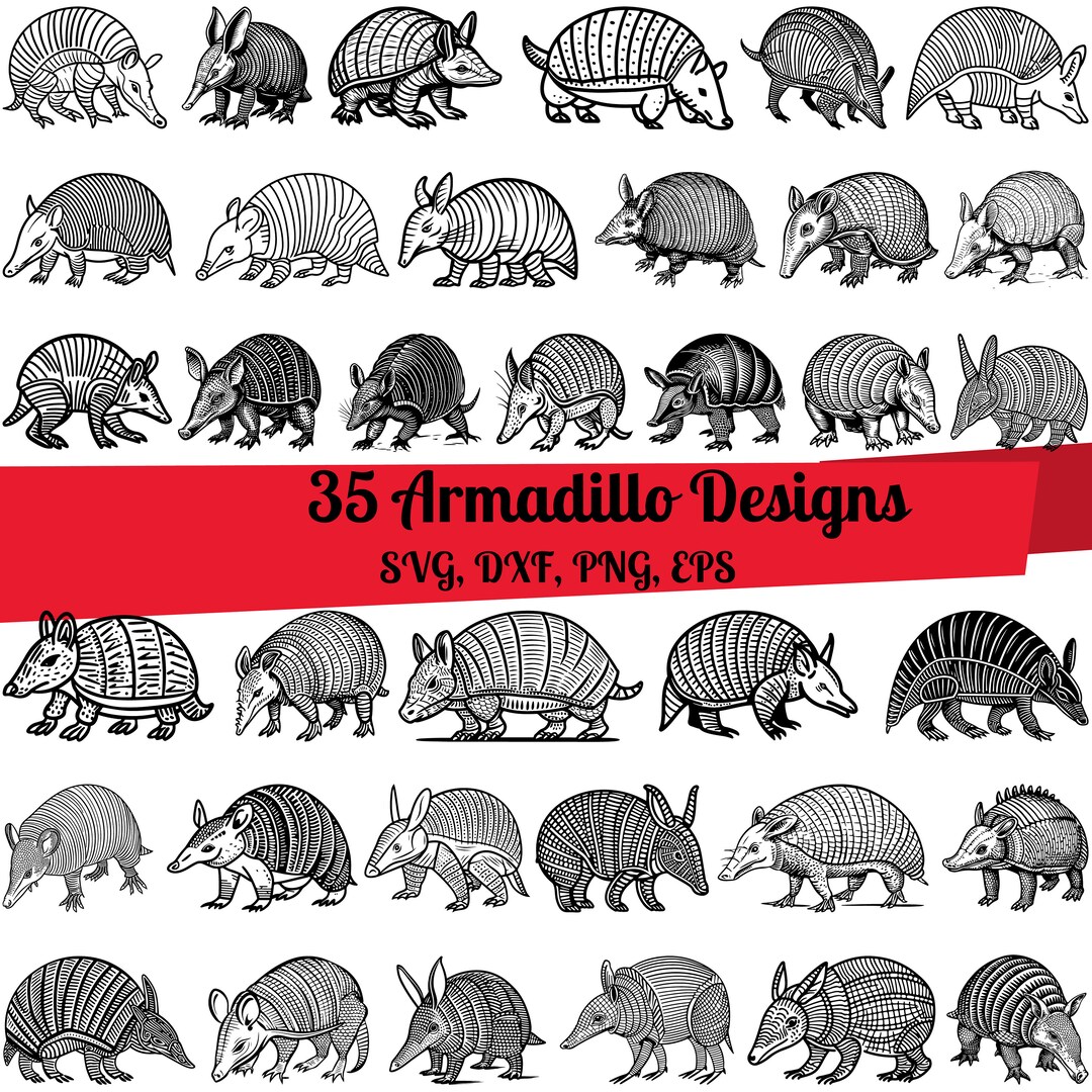 35 Armadillo SVG Bundle, Armadillo Dxf, Armadillo Png, Armadillo Vector