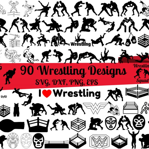 90 Wrestling SVG Bundle, Wrestling dxf, Wrestling png, Wrestler svg, Wrestling Mom svg,Wrestling Dad svg,Wrestling clipart,Wrestling vector