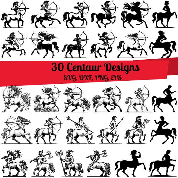 30 Centaur SVG Bundle, Centaur dxf, Centaur png, Centaur vector, Centaur outline, Centaur clipart, Centaur with Bow, Centaur with Axe