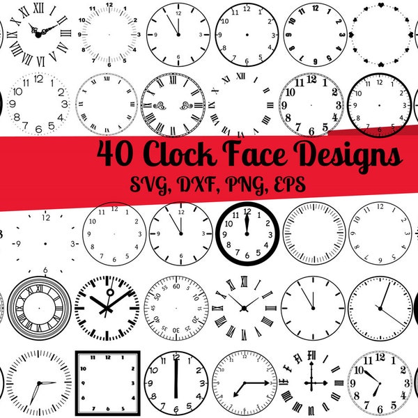 40 Clock Face SVG Bundle, Clock Numbers svg, Clock svg, Clock Face dxf, Clock Face png, Clock Face eps,Clock Face vector,Clock Face Template