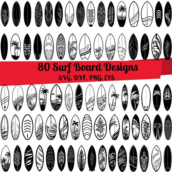 80 Surfbrett SVG Bundle, Surfbrett dxf, Surfbrett png, Surfbrett Vektor, Surfbrett Clipart, Surfbrett svg, Surfer svg, Surfen svg