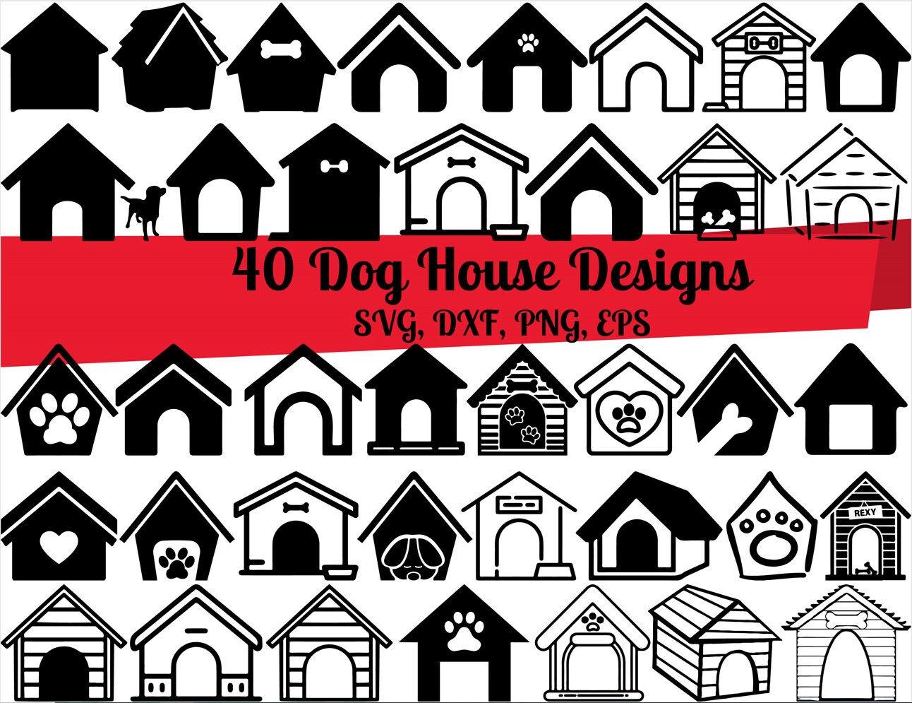 40 Dog House SVG Bundle Dog House Dxf Dog House Png Dog Etsy