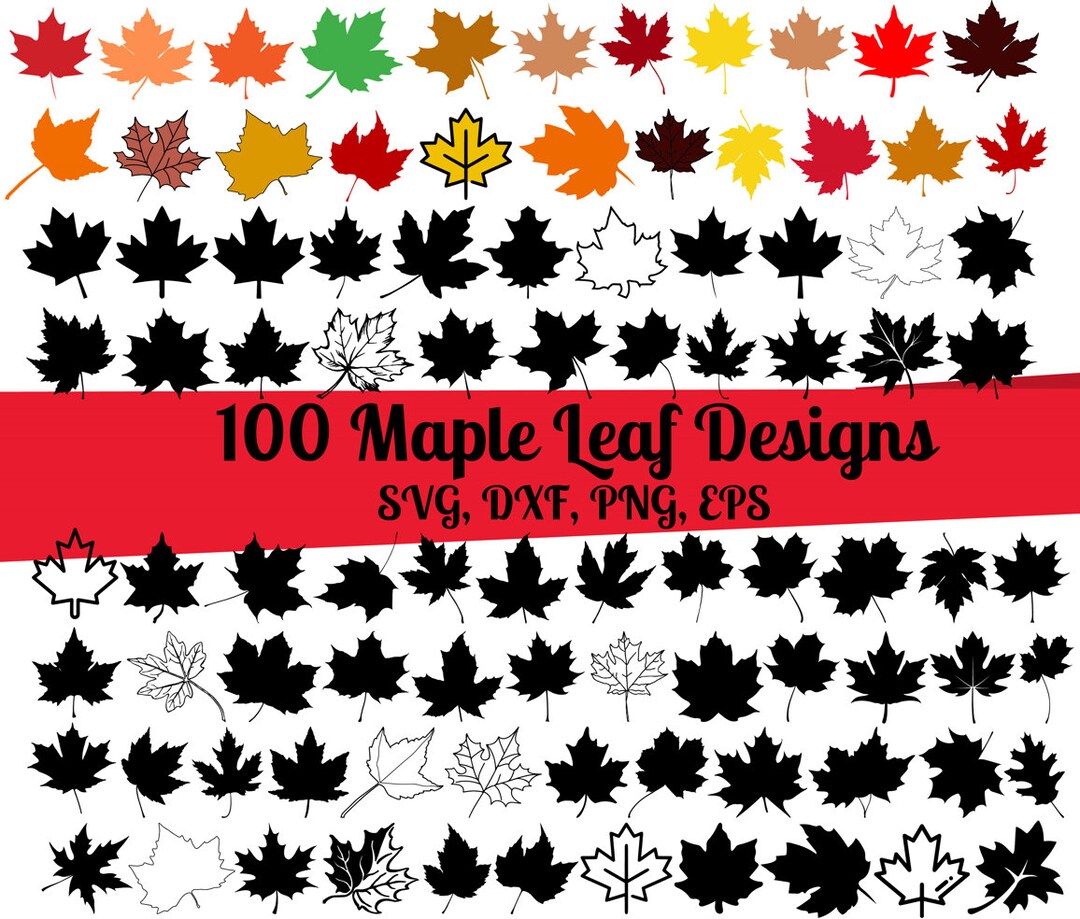 100 Maple Leaf SVG Bundle, Canadian Leaf Svg, Maple Leaf Svg, Maple ...