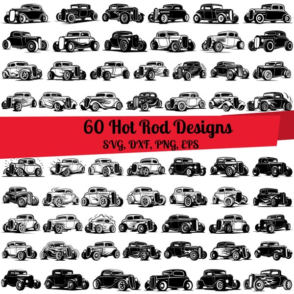 60 Hot Rod SVG Bundle, VIntage Hot Rod png, Hot Rod dxf, Hot Rod png, Hot Rod eps, Hot Rod Vektor, Hot Rod Clipart, Hot Rod Monogramm