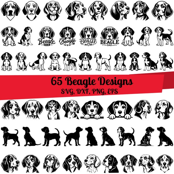 65 Beagle SVG Bundle, Beagle Mom svg, Beagle Dad svg, Beagle dxf, Beagle png, Beagle vector, Beagle outline, Beagle clipart,Beagle lover svg