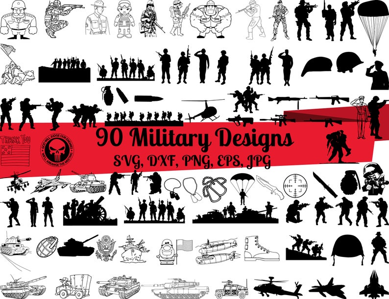 Download 90 Military Svg Bundle Military Dxf Soldier Svgarmy Svg Etsy