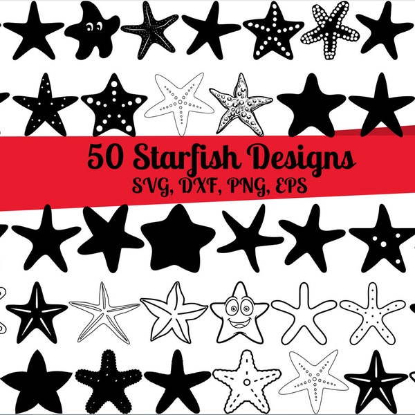 50 Starfish SVG Bundle, Star Fish svg, Starfish dxf, Starfish png, Starfish eps, Starfish vector, Starfish cut files, Star Fish dxf