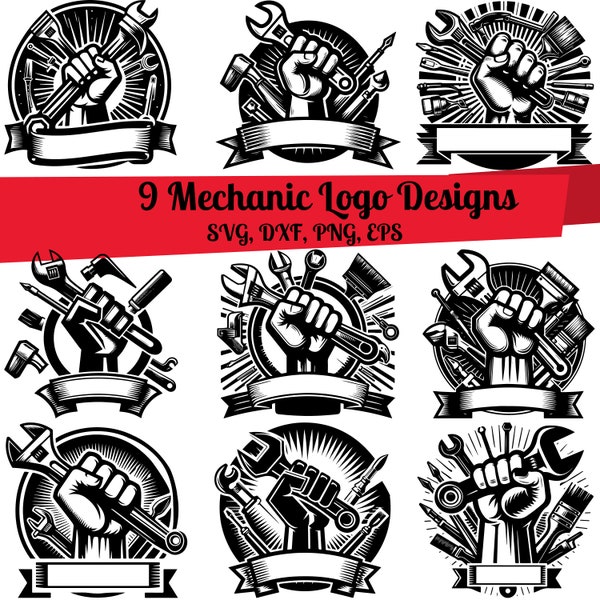 9 Mechanic SVG Bundle, Mechanic Logo svg, Wrench svg, Mechanic dxf, Mechanic png, Mechanic vector, Mechanic outline, Mechanic clipart