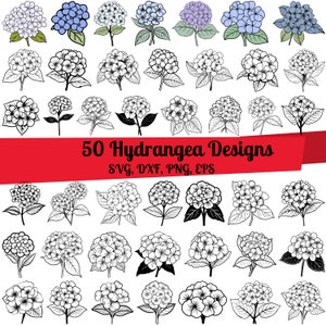 50 Hydrangea SVG Bundle, Hydrangea Line Art, Hydrangea dxf, Hydrangea png, Hydrangea eps,Hydrangea vector,Hydrangea cut files,Flower Outline