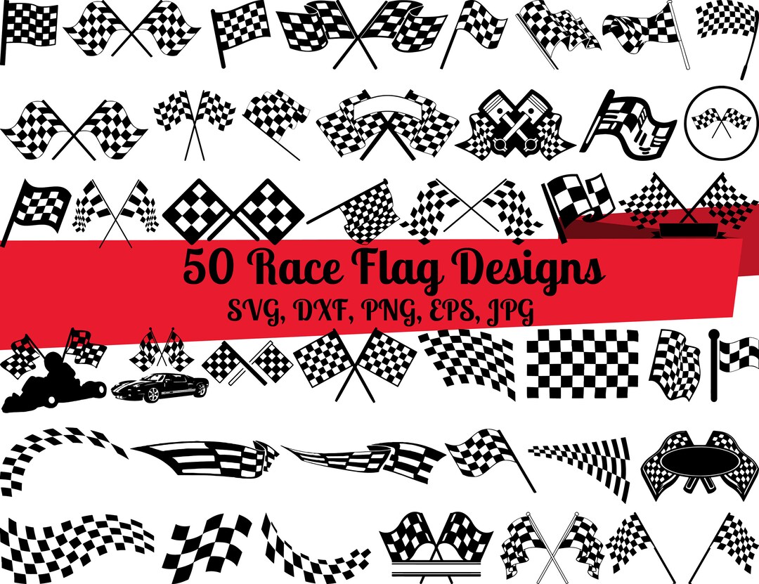 50 Racing Flags 50 Race flag SVG Bundle Racing flag svg Race flag dxf Race - Etsy España