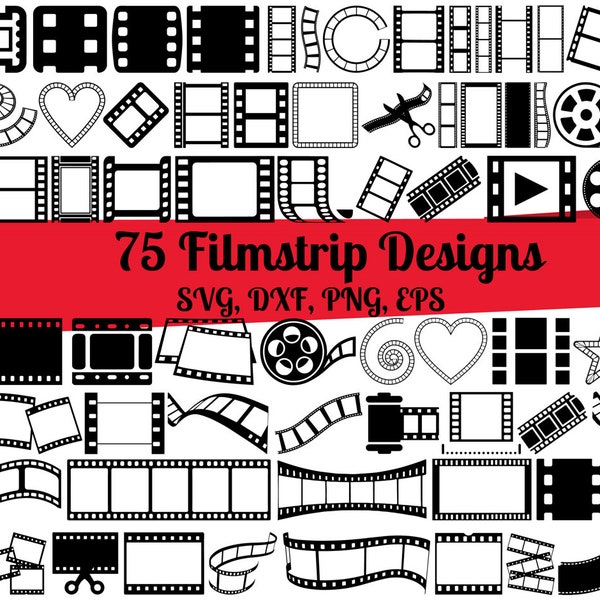 75 Film Strip SVG Bundle, Film Strip dxf, Film Strip png, Film Strip eps,Filmstrip svg, Vintage Film svg, Negative Film Tape svg