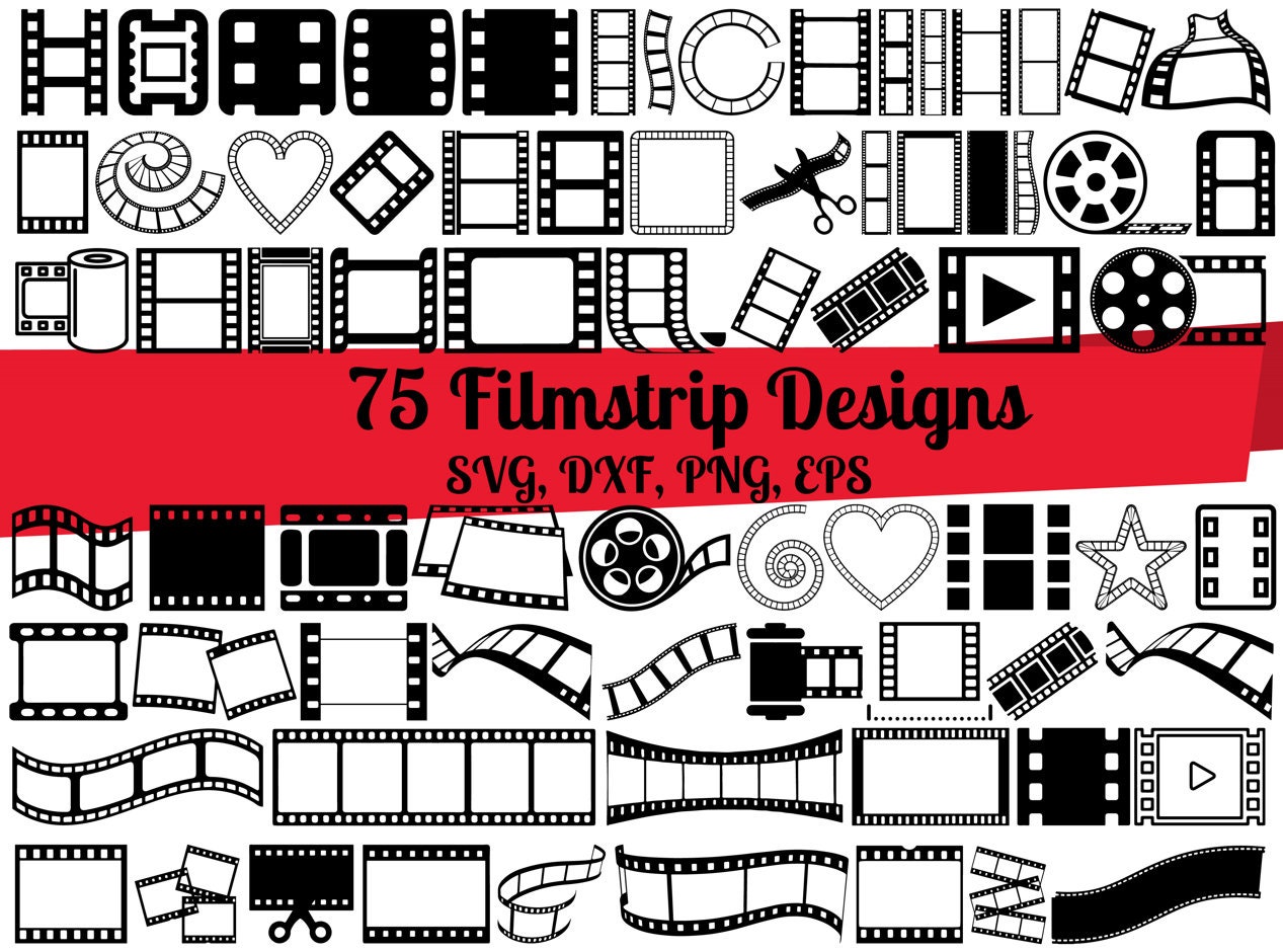75 Film Strip SVG Bundle Film Strip Dxf Film Strip Png Film Etsy Canada