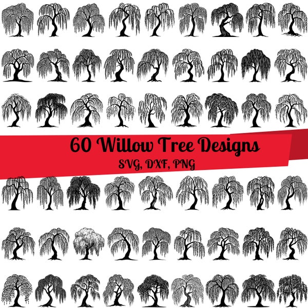 60 Willow Tree SVG Bundle, Willow Tree Dxf, Willow Tree png, Willow Tree Vektor, Willow Tree Umriss, Willow Tree Clipart