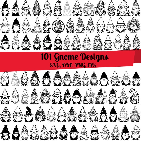 101 Gnome SVG Bundle, Christmas Gnome svg, Gnome dxf, Gnome png, Gnome eps, Gnome vector, Nordic Gnome svg, Garden Gnome svg, Gnomes svg