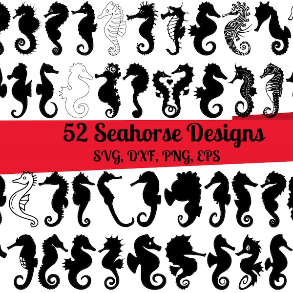 52 Seahorse SVG Bundle, Seahorse svg, Sea Horse svg, Seahorse dxf, Seahorse png, Seahorse eps, Seahorse vector, Seahorse cut files,Ocean svg