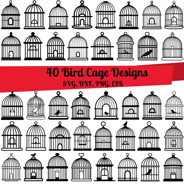 40 Bird Cage SVG Bundle, Bird Cage dxf, Bird Cage png, Bird Cage vector, Bird Cage cut files, Free Bird svg, Bird Cage Design