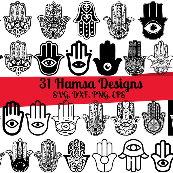 31 Hamsa SVG Bundle, Hamsa Hand svg, Hamsa dxf, Hamsa png, Hamsa eps, Hamsa vector, Hamsa cut files