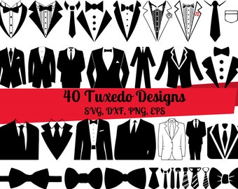 40 Tuxedo SVG Bundle, Suit svg, Tuxedo svg, Tuxedo dxf, Tuxedo png, Tuxedo eps, Tuxedo vector, Tuxedo cut files, monogramme Tuxedo