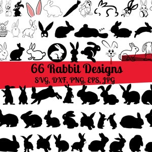 66 Rabbit SVG Bundle Bunny Svg Rabbit Dxf Rabbit Png | Etsy