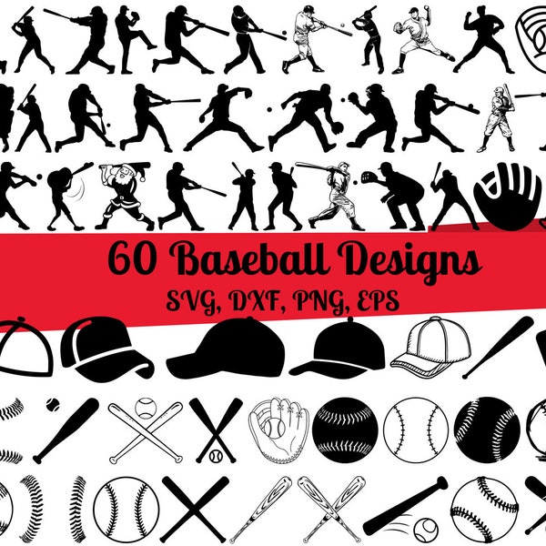 60 Baseball SVG Bundle, Baseball Player svg, Baseball dxf, Baseball png, Baseball eps, Baseball vector, Baseball cut files,Baseball ball svg