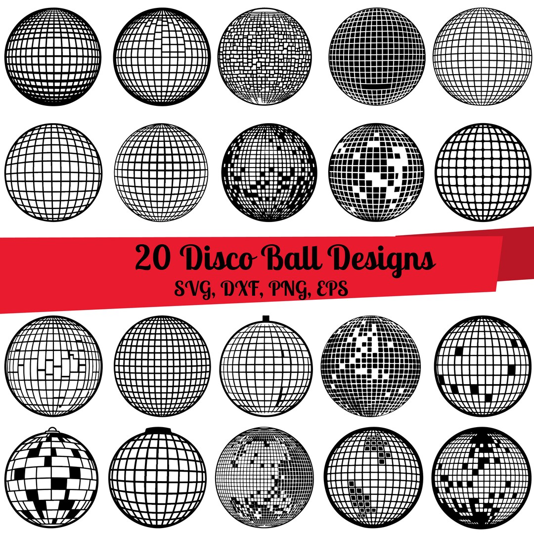 20 Disco Ball SVG Bundle, Discoball Svg, Mirror Ball Svg, Disco Ball