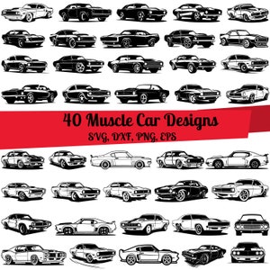 40 Muscle Car SVG Bundle, Muscle Car svg, Muscle Car dxf, Muscle Car png, Muscle Car eps, Muscle Car vector, American Car svg,Automobile svg