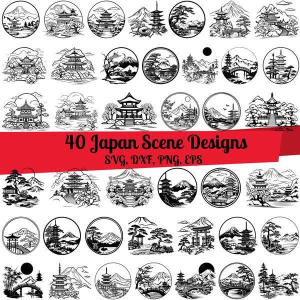 40 Japan Szene SVG Bundle, Japan Szene dxf, Japan Szene png, Japan Szene Vektor, Japan Szene Umriss, Japan Szene Clipart, Japan svg