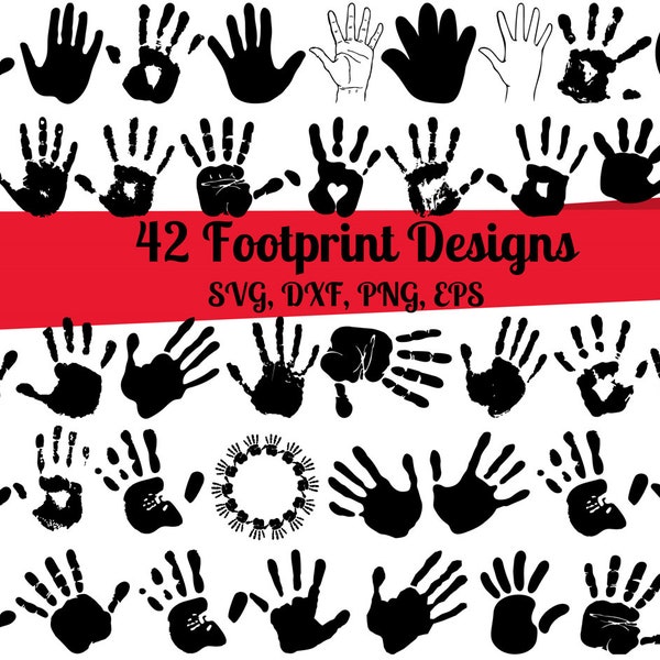 42 Handprint SVG Bundle, Hand Print svg, Handprint dxf, Handprint png, Handprint eps, Handprint vector, Handprint cut files