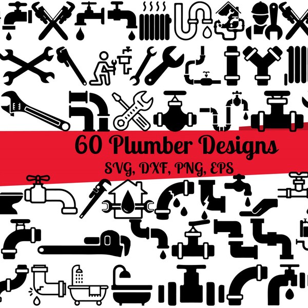 60 Plumber SVG Bundle, Plumber Tools svg, Plumber  dxf, Plumber png, Plumber eps, Plumber vector, Plumber  cut files, Plumber svg