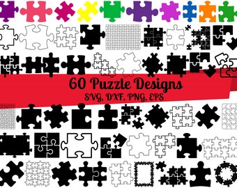 60 Puzzle SVG Bundle, Jigsaw svg, Puzzle Piece svg, Puzzle Pieces svg, Puzzle dxf, Puzzle png, Puzzle  eps, Puzzle vector, Puzzle cut files