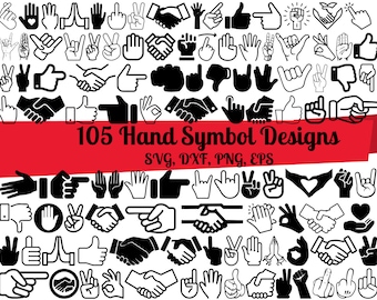 105 Hand Symbol SVG Bundle, Hand Sign svg, Hand Symbol dxf, Hand Symbol png, Hand Symbol eps,Hand Symbol vector,Peace Hand svg,Hand Sign dxf