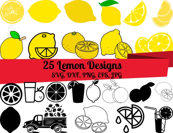 Download 25 Lemon Svg Bundle Lemon Dxf Lemon Slice Svg Lemonade Etsy