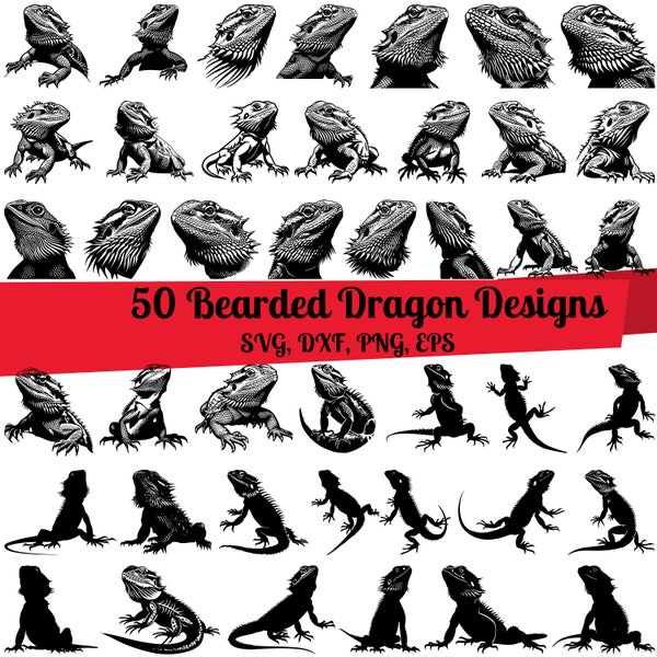 50 Bearded Dragon SVG Bundle, Bearded Dragon dxf, Bearded Dragon png, Bearded Dragon vector, Bearded Dragon clipart, Reptile svg, Lizard svg