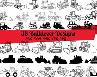 38 Bulldozer SVG Bundle, Bulldozer dxf, Bulldozer png, Construction svg,Bulldozer eps,Bulldozer clipart,Bulldozer vector,Bulldozer cut files