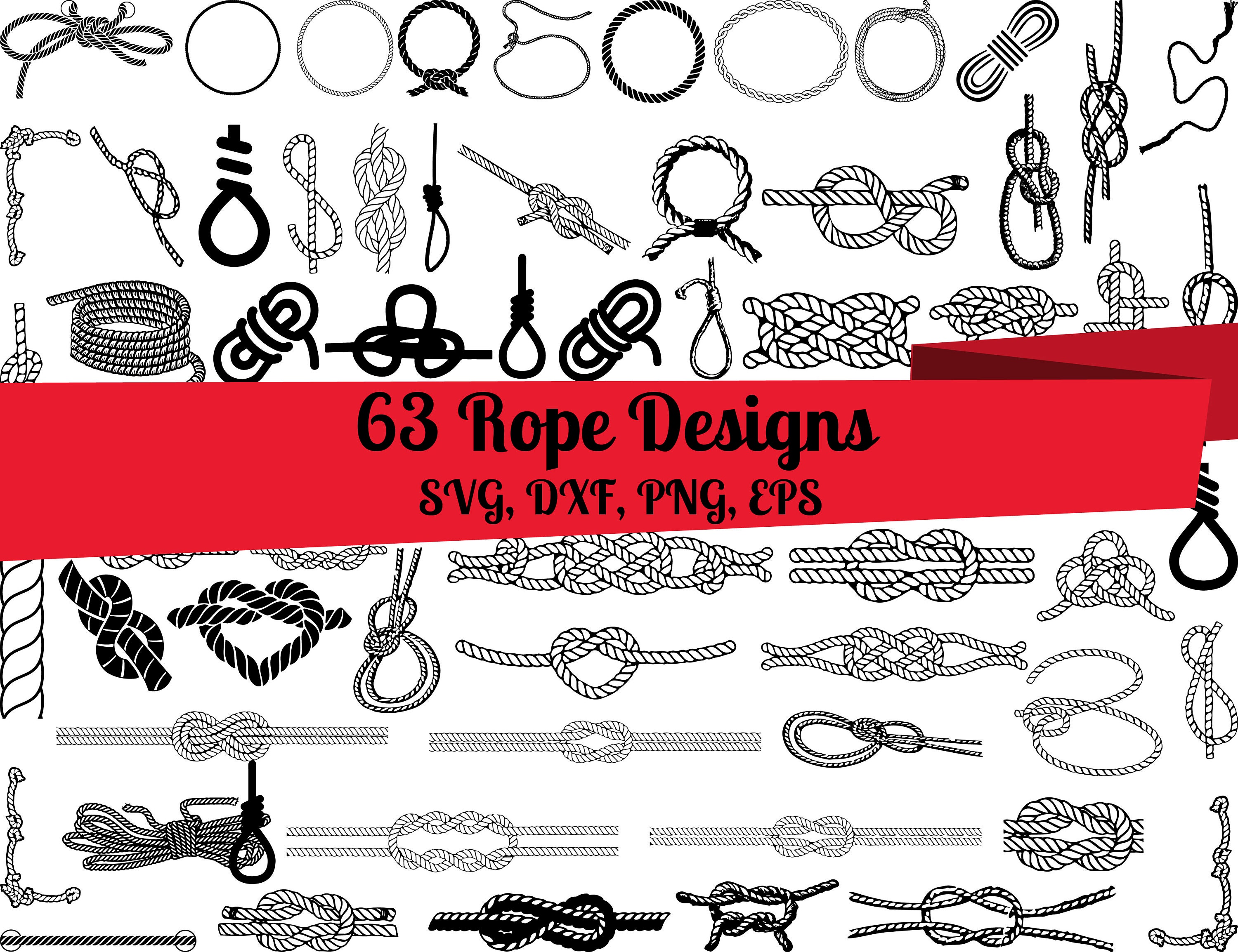 Nautical Rope Knot SVG Cut File, DXF PNG Eps, Marine Rope Knot Svg