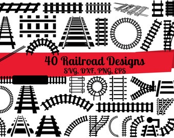 40 Railroad SVG Bundle, Railroad Track svg,Railroad dxf, Railroad  png, Railroad eps, Railroad vector, Railroad cut files, Railway Track svg