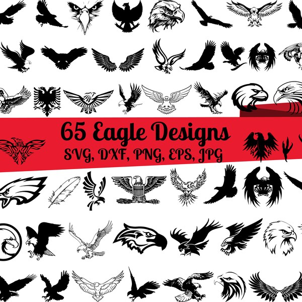 65 Eagle SVG Bundle, Eagle head svg, Eagle dxf, Eagle png, Eagle eps, Eagle vector, Eagle cut files, Eagle svg, Eagle clipart, Eagles svg