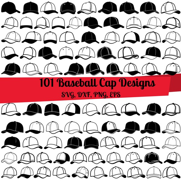 60 Baseball Cap SVG Bundle, Baseball Hat svg, Baseball Cap dxf, Baseball Cap png, Baseball Cap vector, Baseball Cap cut files