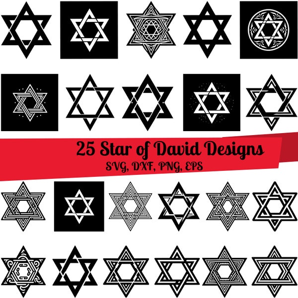 25 Star of David SVG Bundle, Star of David dxf, Star of David png, Star of David vector, Star of David clipart, Hannukah svg