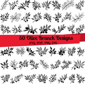 Botanical Illustration, Olive Branch Clipart Black Olive Digital Download  PNG for Invitations, Scrapbooking, Collages, Prints