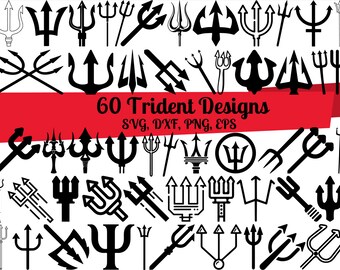 60 Trident SVG Bundle, Trident dxf, Trident png, Trident  eps, Trident vector, Trident cut files, Spear svg, Poseidon svg, Neptune svg