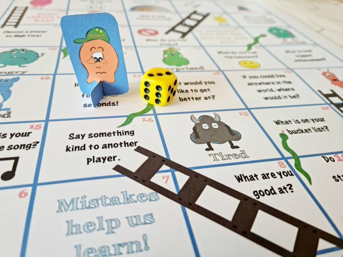 Snakes and ladders printable kids board game printable Etsy