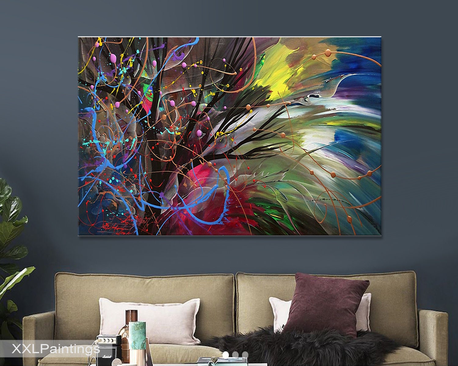 Abstrakte Wandkunst Home Decor übergroße Gemälde | Etsy