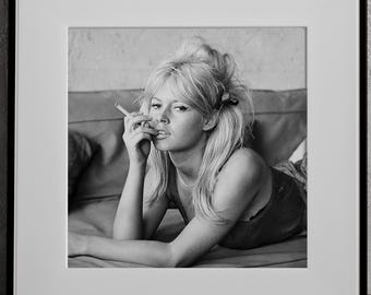 Brigitte Bardot, cigar poster, Print, Black & White Hollywood poster, Actress Photography, Vintage Wall Art, Room Decor (Digital Download)
